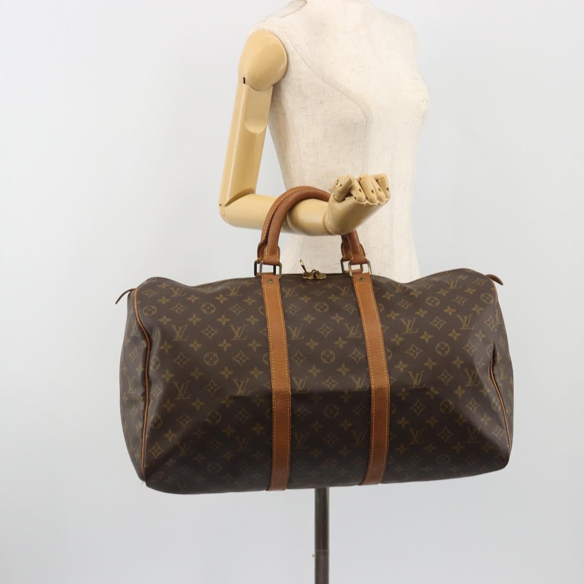 LOUIS VUITTON Monogram Keepall 50 Boston Bag M41426 LV Auth 191503