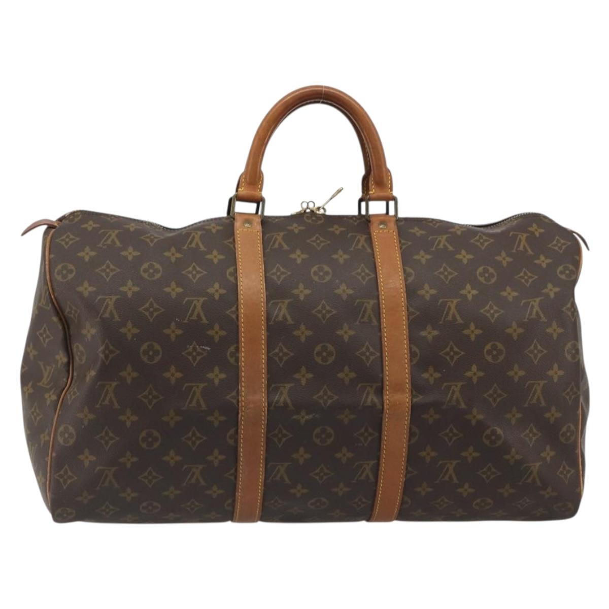 LOUIS VUITTON Monogram Keepall 50 Boston Bag M41426 LV Auth 191503