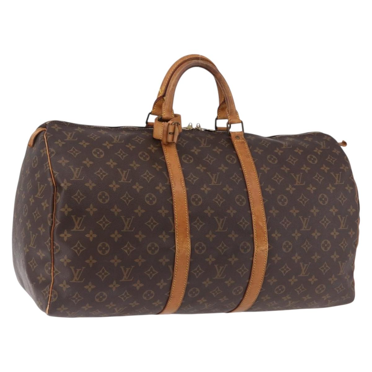LOUIS VUITTON Monogram Keepall 55 Boston Bag M41424 LV Auth 191508