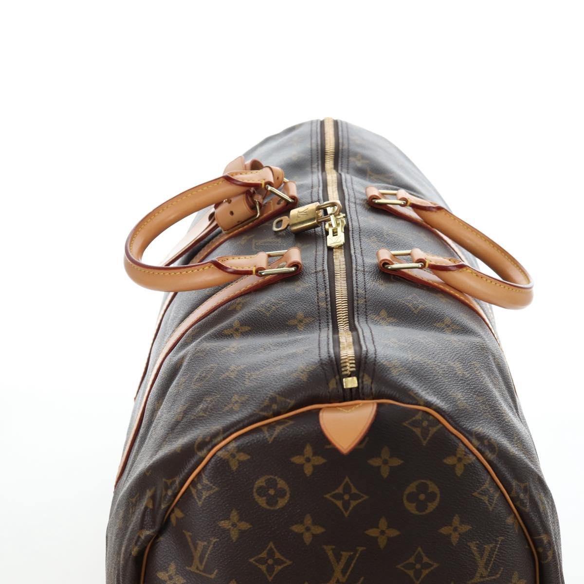 LOUIS VUITTON Monogram Keepall 55 Boston Bag M41424 LV Auth 191509V
