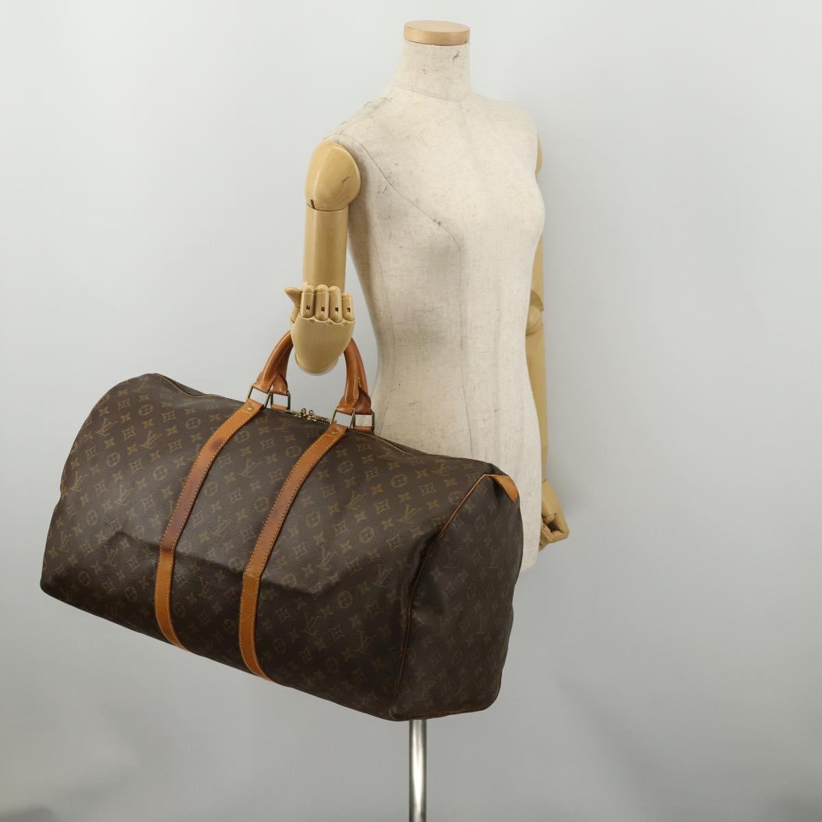 LOUIS VUITTON Monogram Keepall 55 Boston Bag M41424 LV Auth 191510