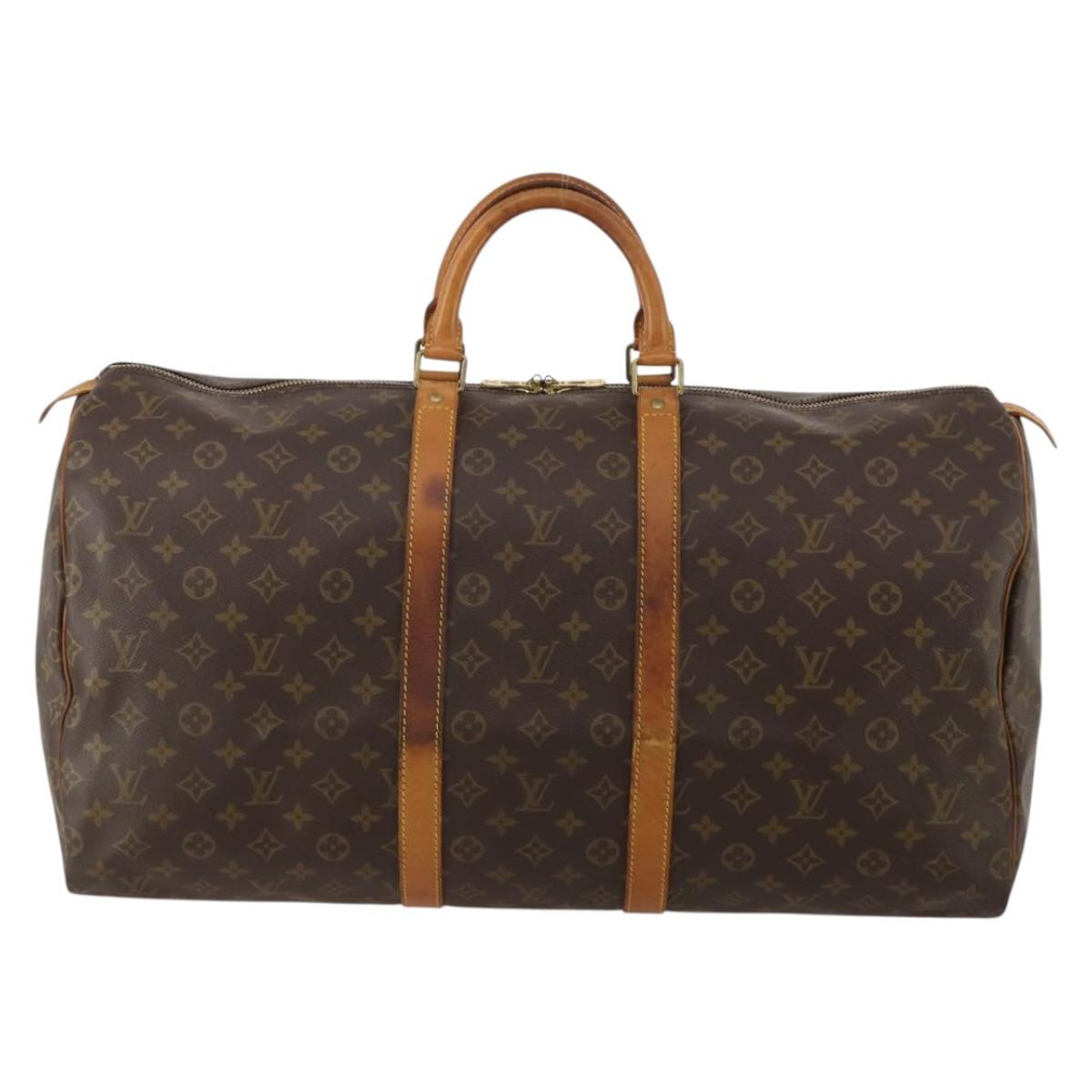 LOUIS VUITTON Monogram Keepall 55 Boston Bag M41424 LV Auth 191510