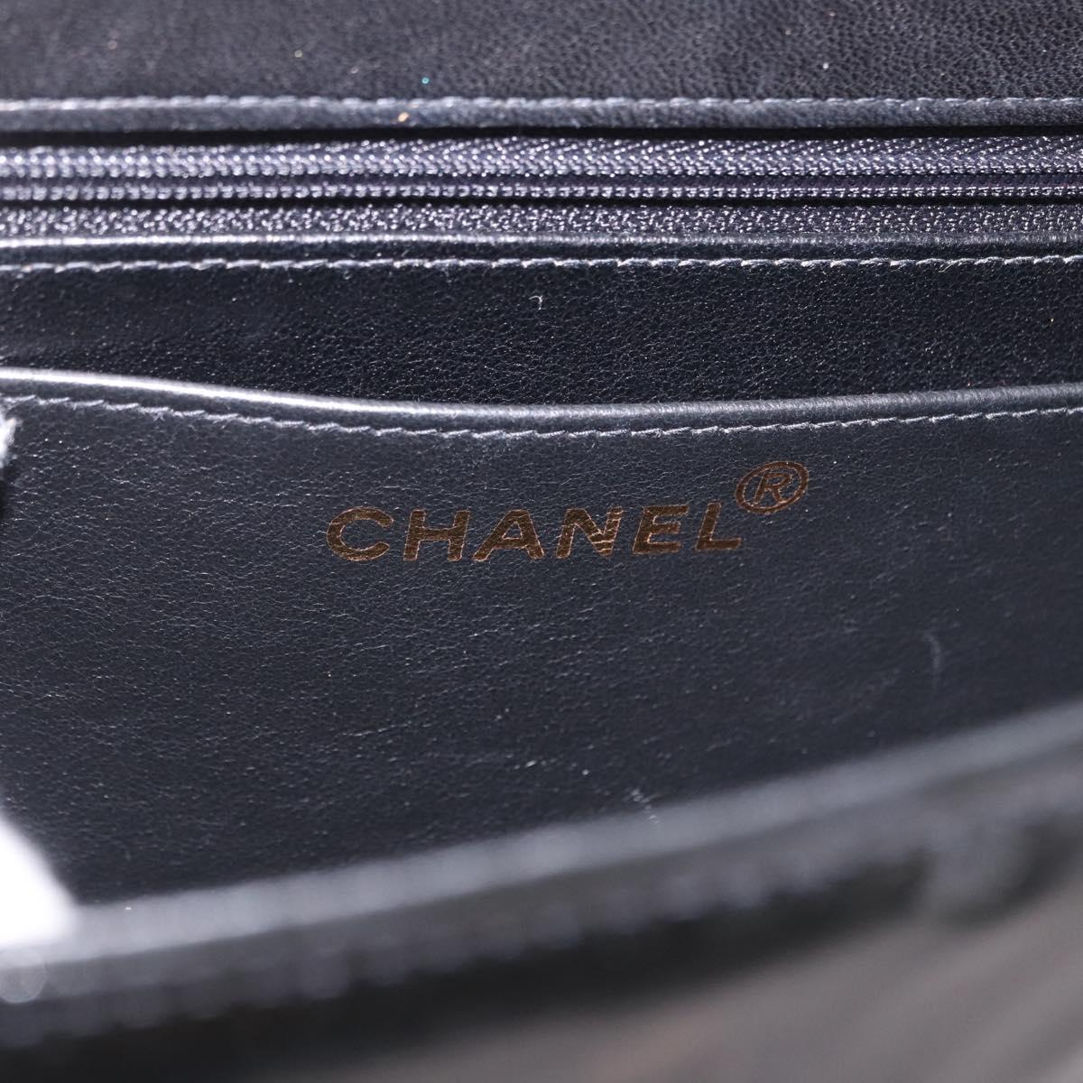 CHANEL COCO Mark Chain Shoulder Bag Patent Black Gold CC Auth 191515A