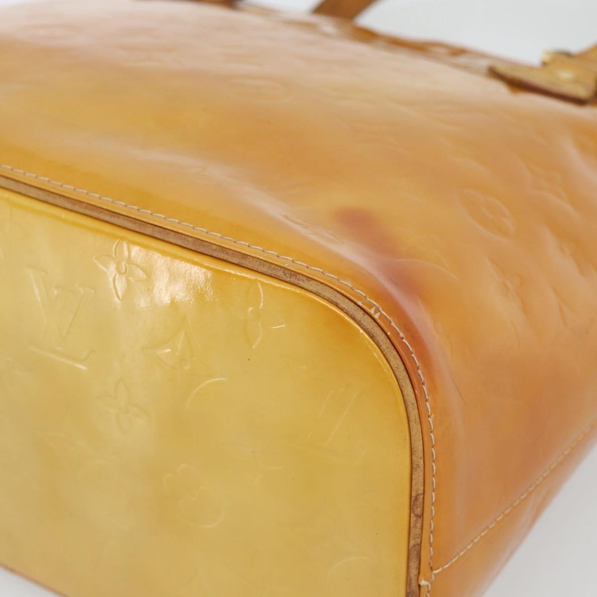 LOUIS VUITTON Monogram Vernis Houston Hand Bag Beige M91004 LV Auth 191516