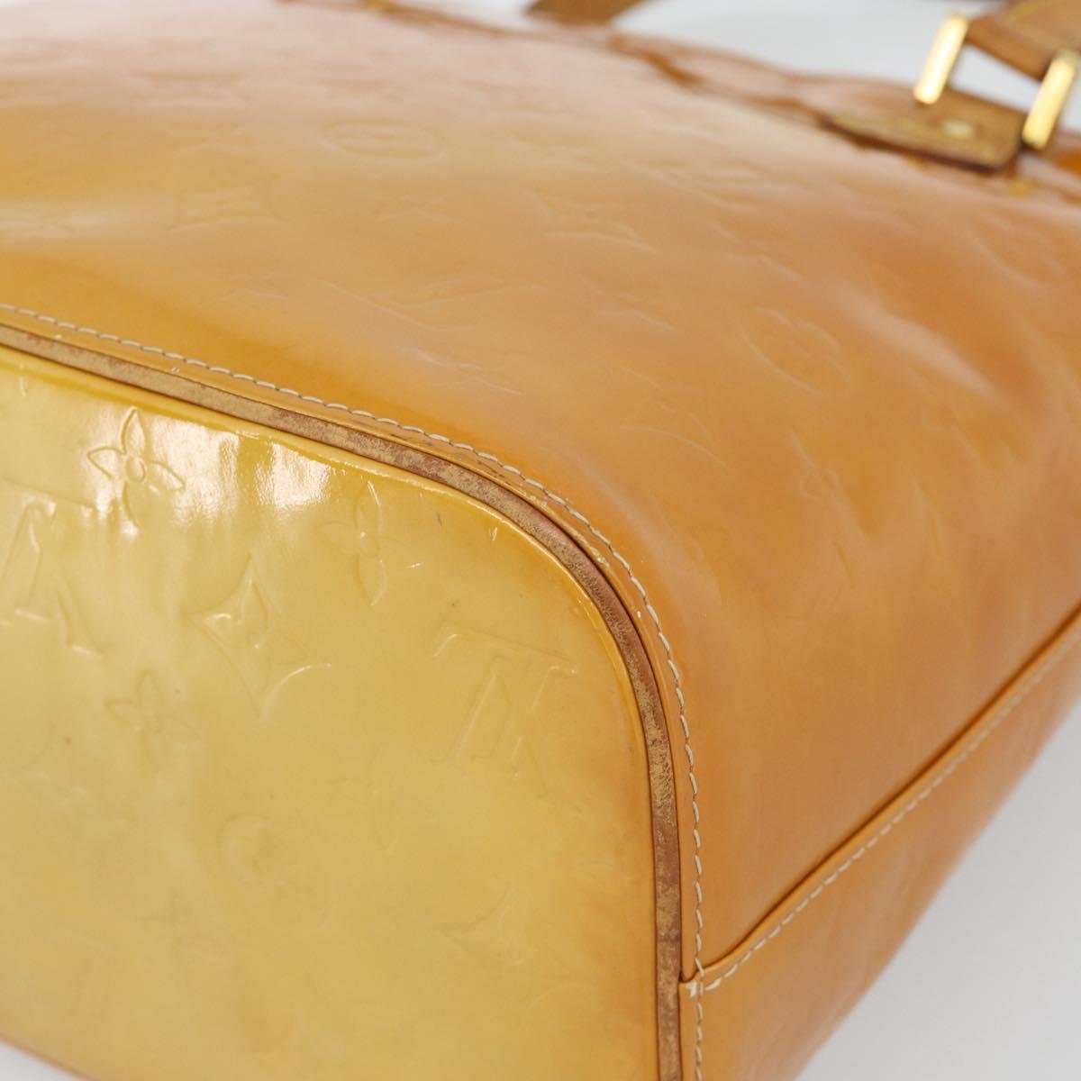 LOUIS VUITTON Monogram Vernis Houston Hand Bag Beige M91004 LV Auth 191516