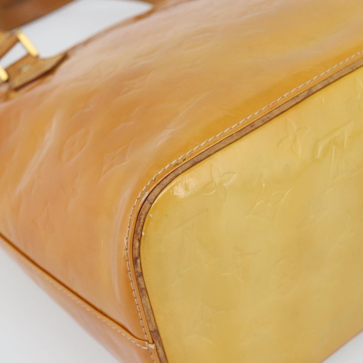 LOUIS VUITTON Monogram Vernis Houston Hand Bag Beige M91004 LV Auth 191516