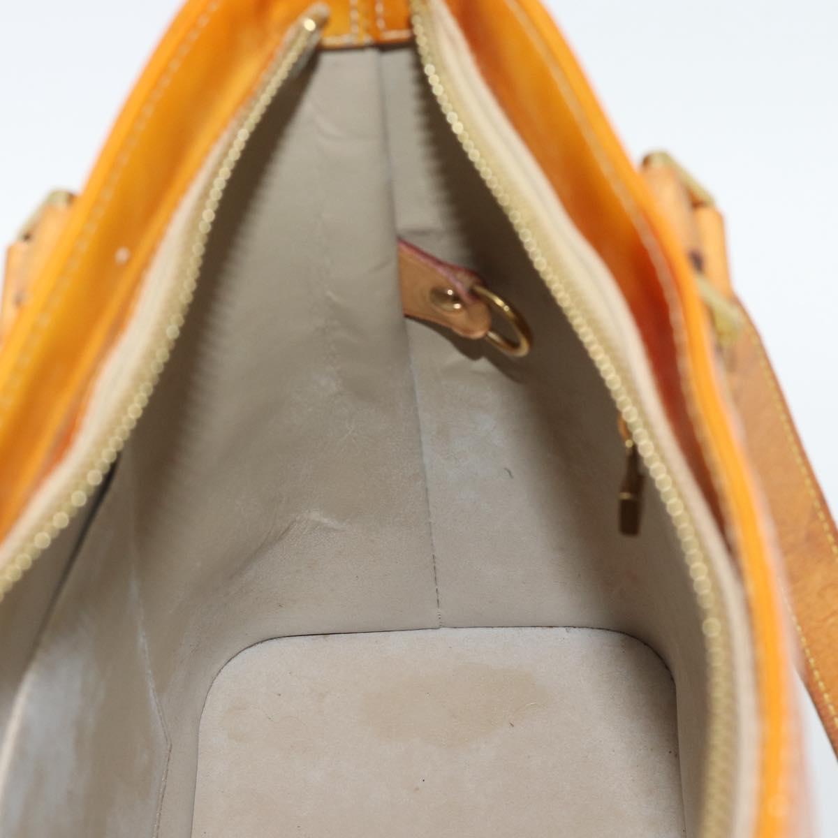 LOUIS VUITTON Monogram Vernis Houston Hand Bag Beige M91004 LV Auth 191516