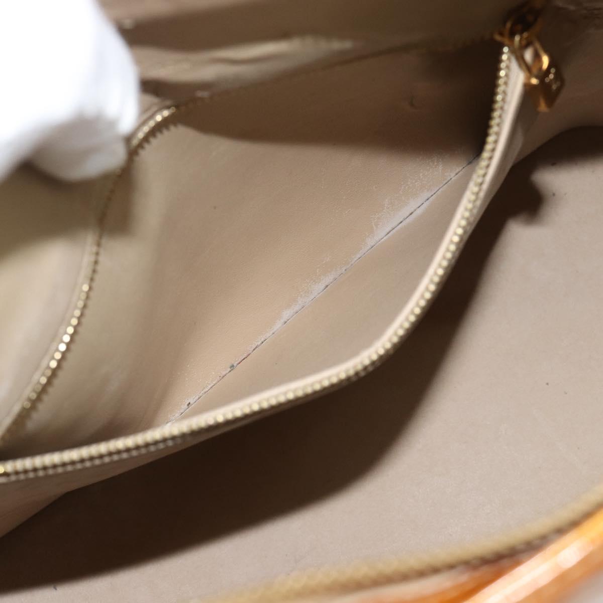 LOUIS VUITTON Monogram Vernis Houston Hand Bag Beige M91004 LV Auth 191516