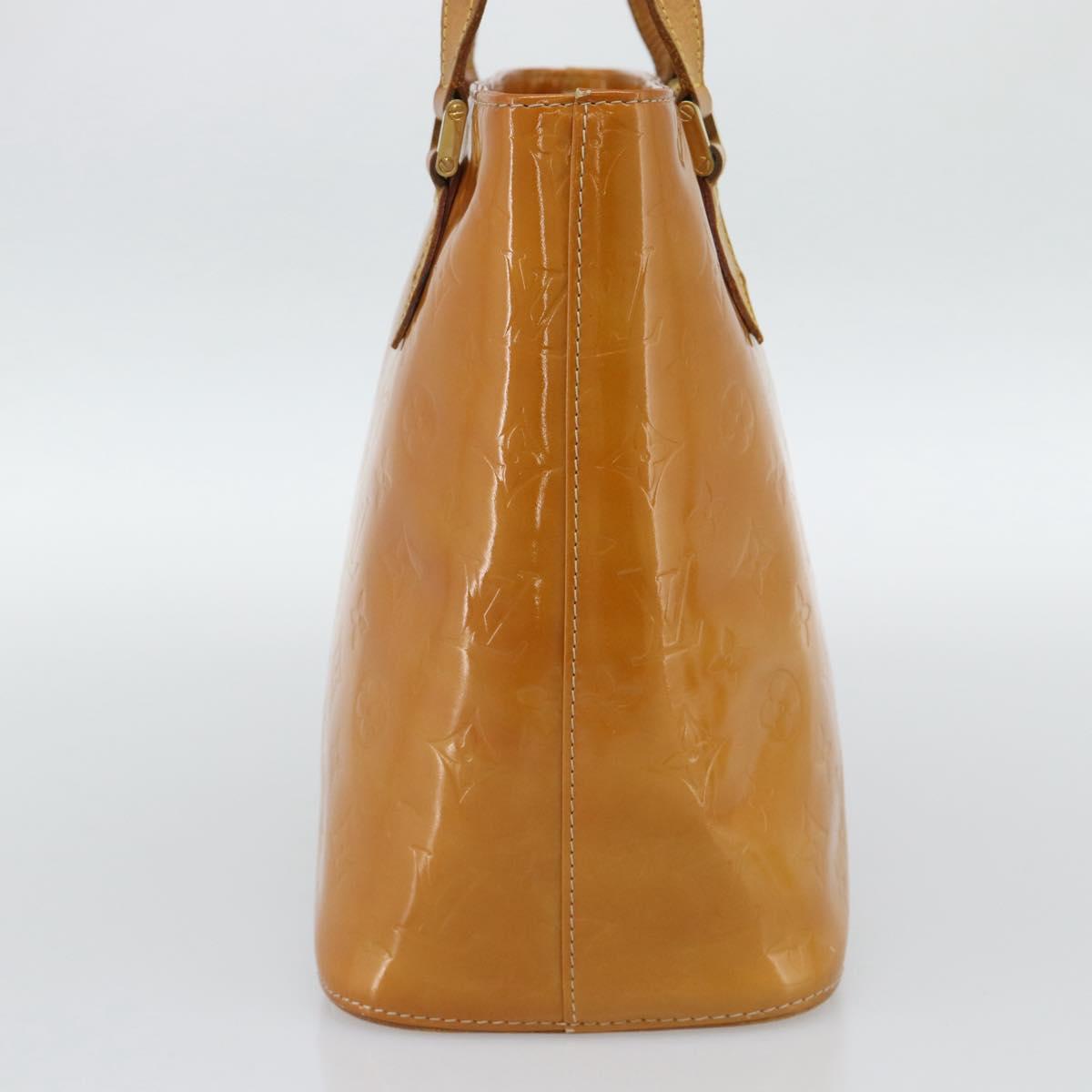 LOUIS VUITTON Monogram Vernis Houston Hand Bag Beige M91004 LV Auth 191516