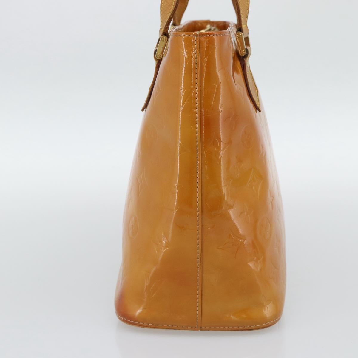 LOUIS VUITTON Monogram Vernis Houston Hand Bag Beige M91004 LV Auth 191516