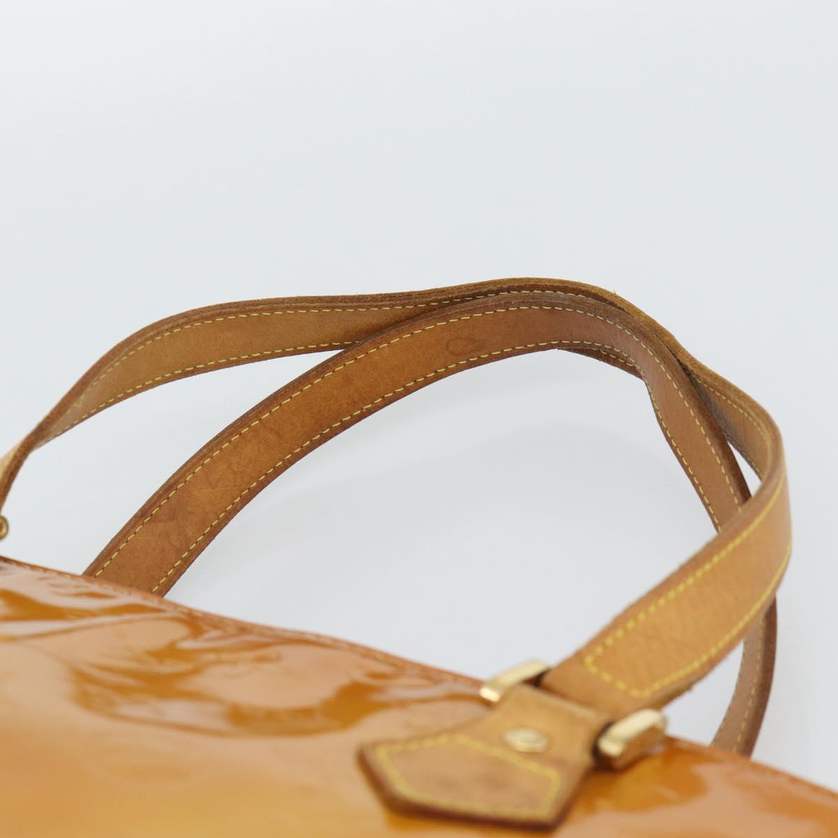 LOUIS VUITTON Monogram Vernis Houston Hand Bag Beige M91004 LV Auth 191516