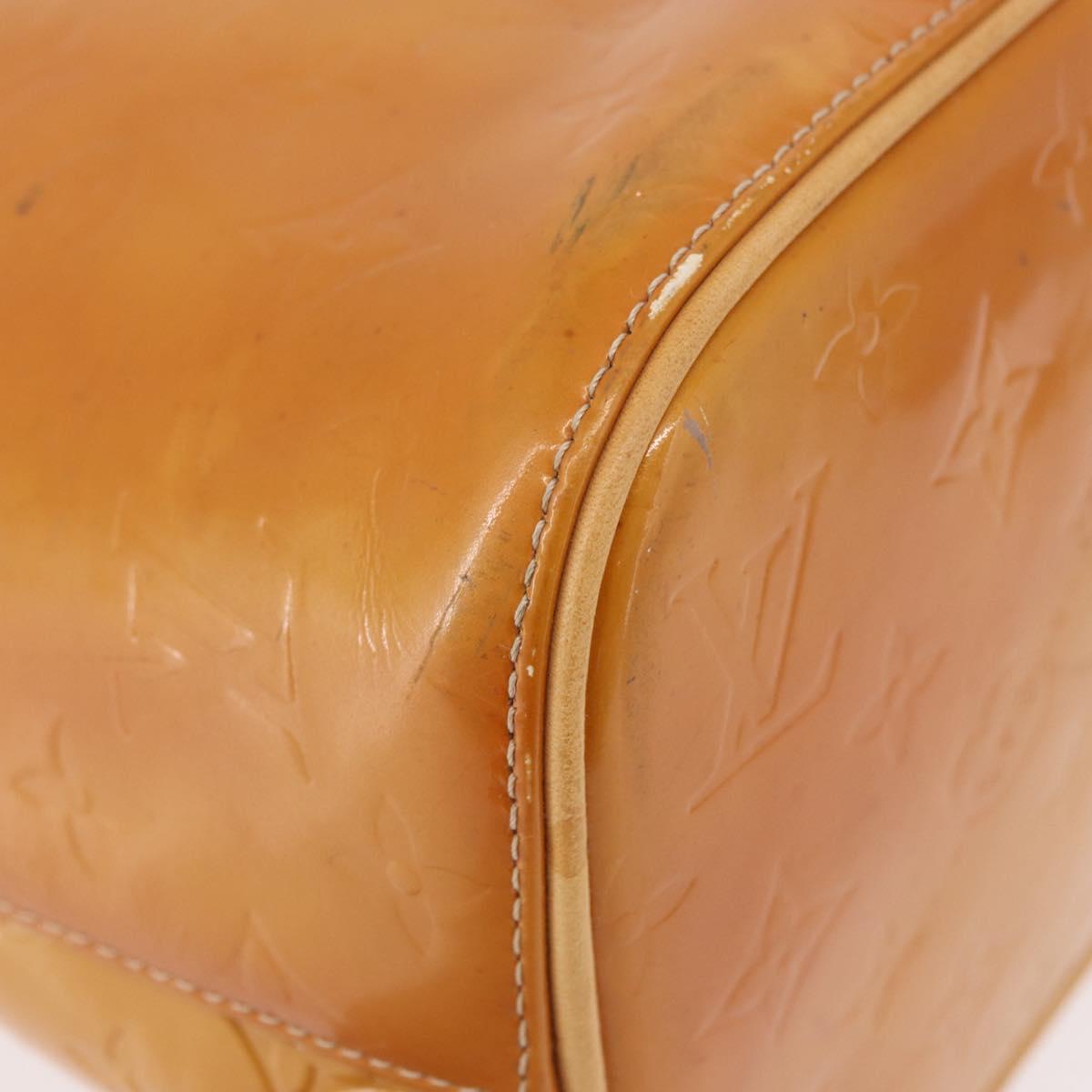 LOUIS VUITTON Monogram Vernis Houston Hand Bag Beige M91004 LV Auth 191517