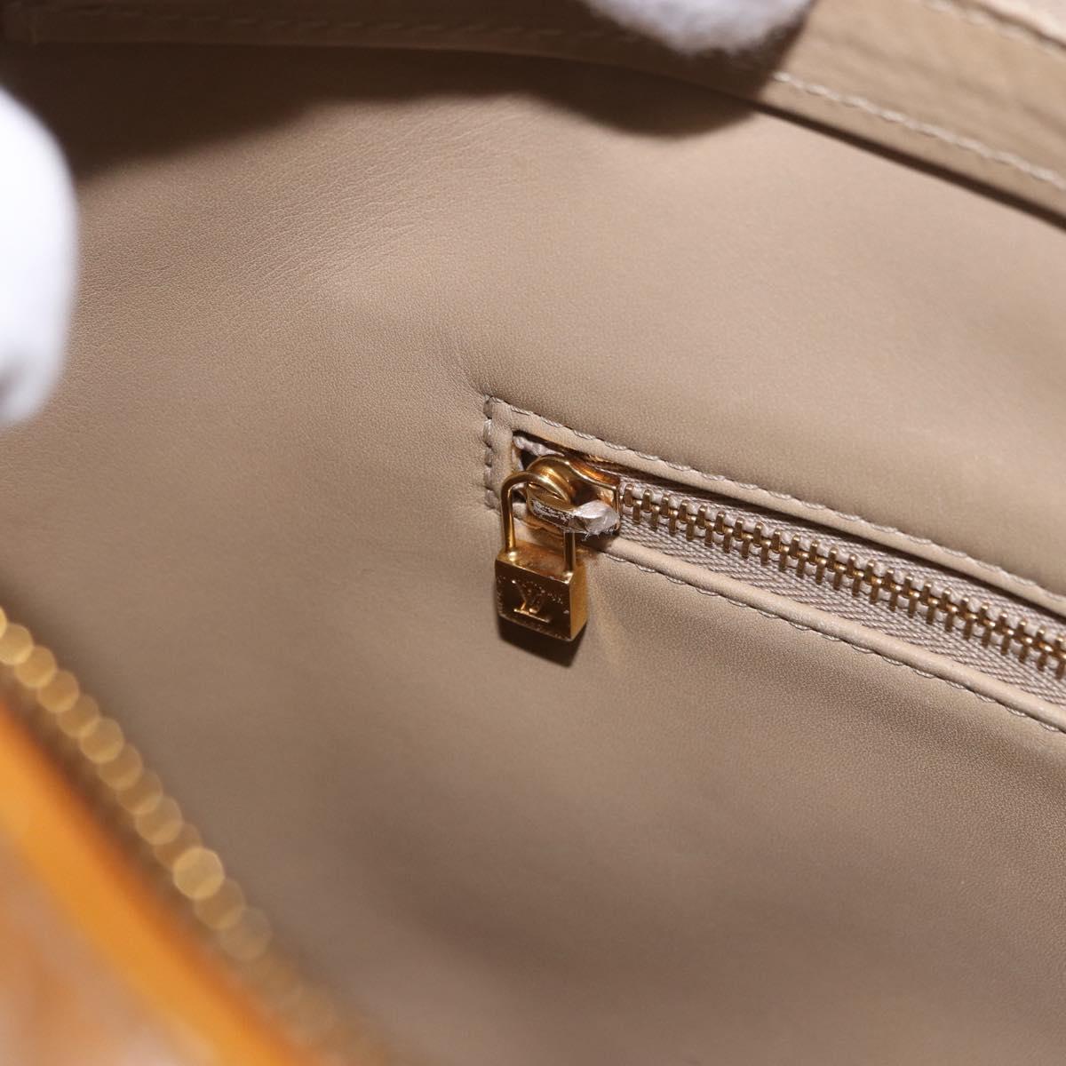 LOUIS VUITTON Monogram Vernis Houston Hand Bag Beige M91004 LV Auth 191517