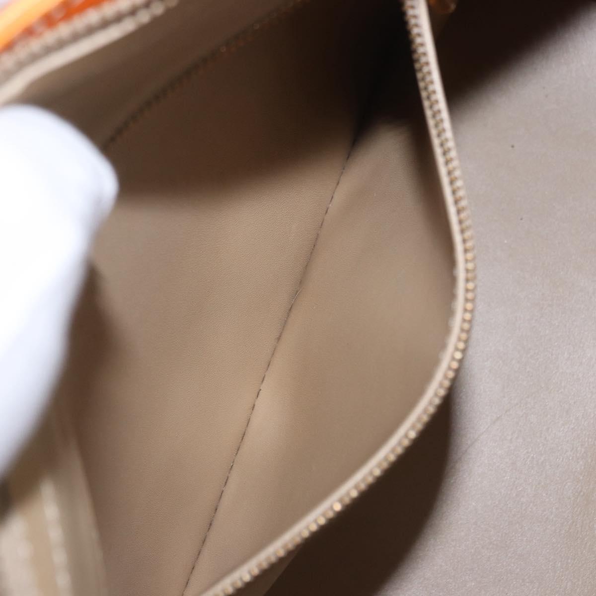 LOUIS VUITTON Monogram Vernis Houston Hand Bag Beige M91004 LV Auth 191517
