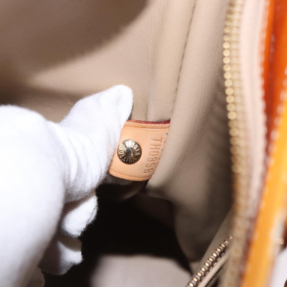 LOUIS VUITTON Monogram Vernis Houston Hand Bag Beige M91004 LV Auth 191517