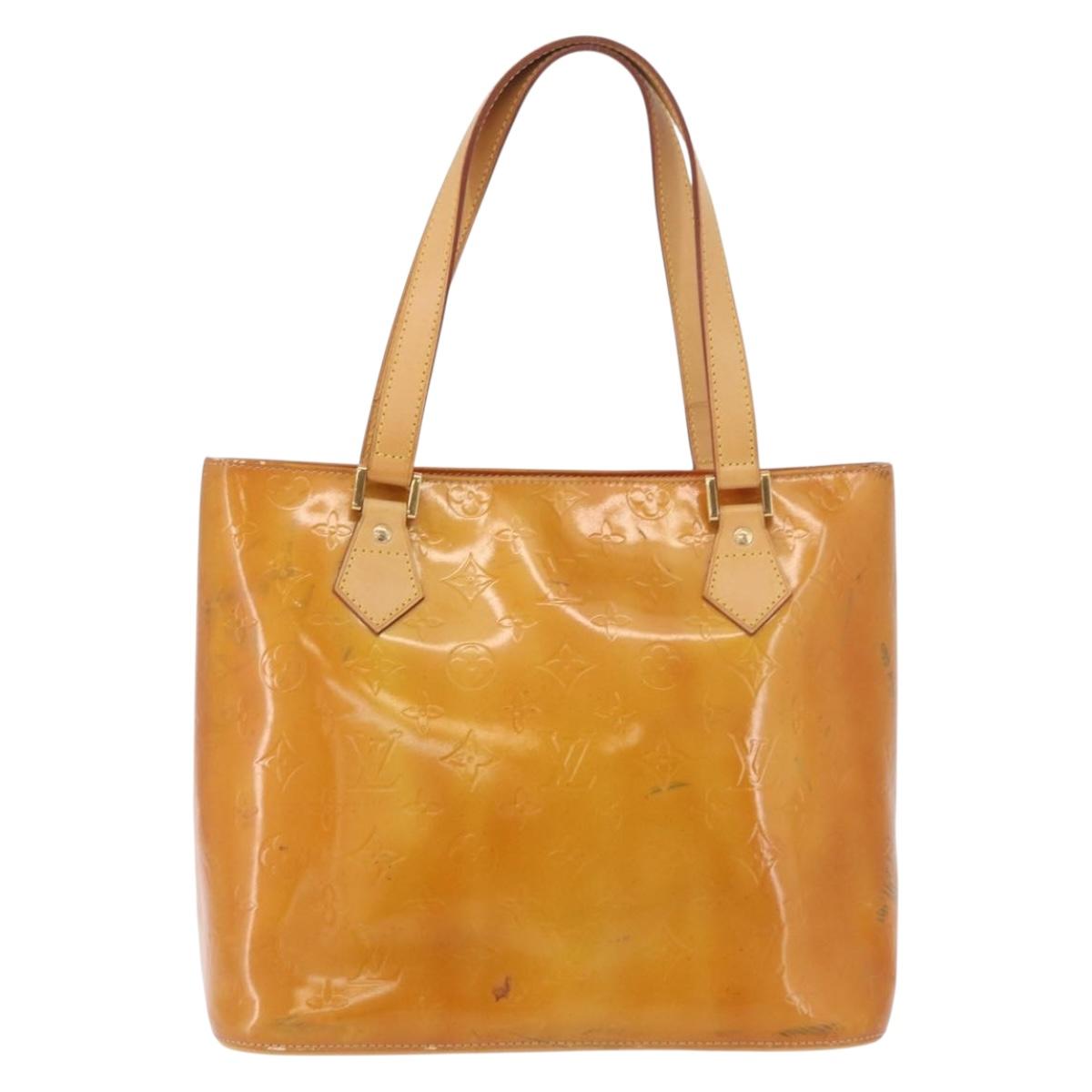 LOUIS VUITTON Monogram Vernis Houston Hand Bag Beige M91004 LV Auth 191517