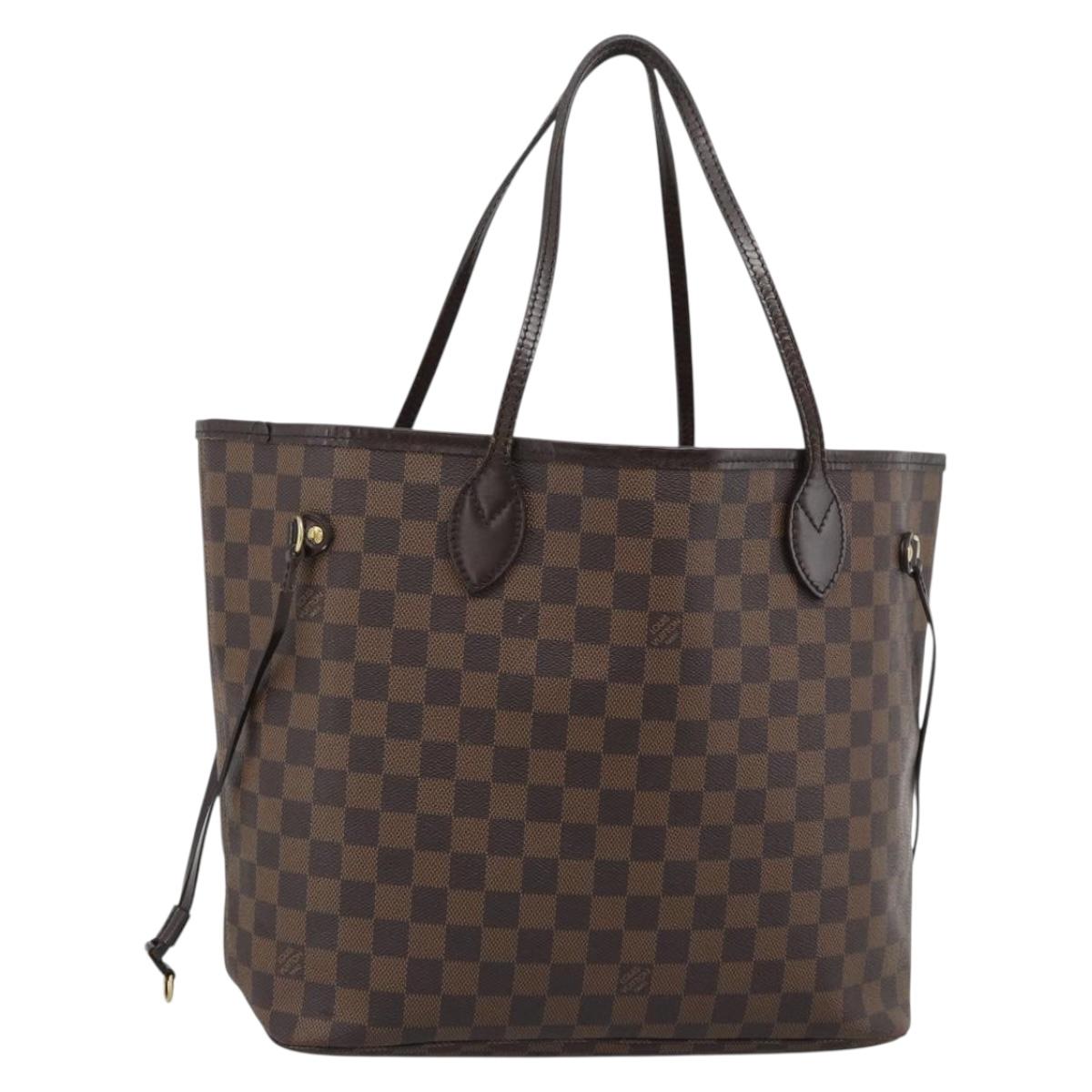 LOUIS VUITTON Damier Ebene Neverfull MM Tote Bag N51105 LV Auth 191519