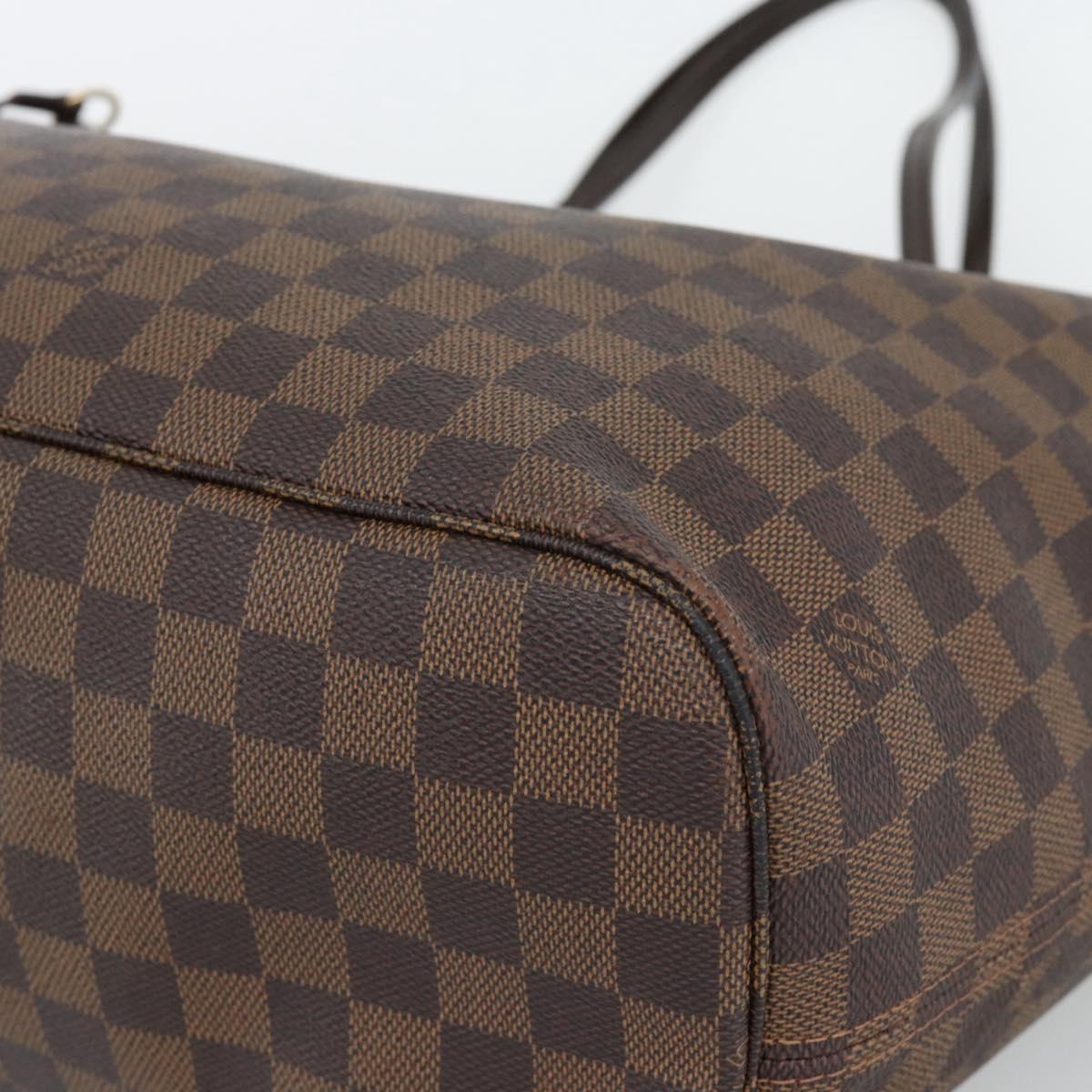 LOUIS VUITTON Damier Ebene Neverfull MM Tote Bag N51105 LV Auth 191519