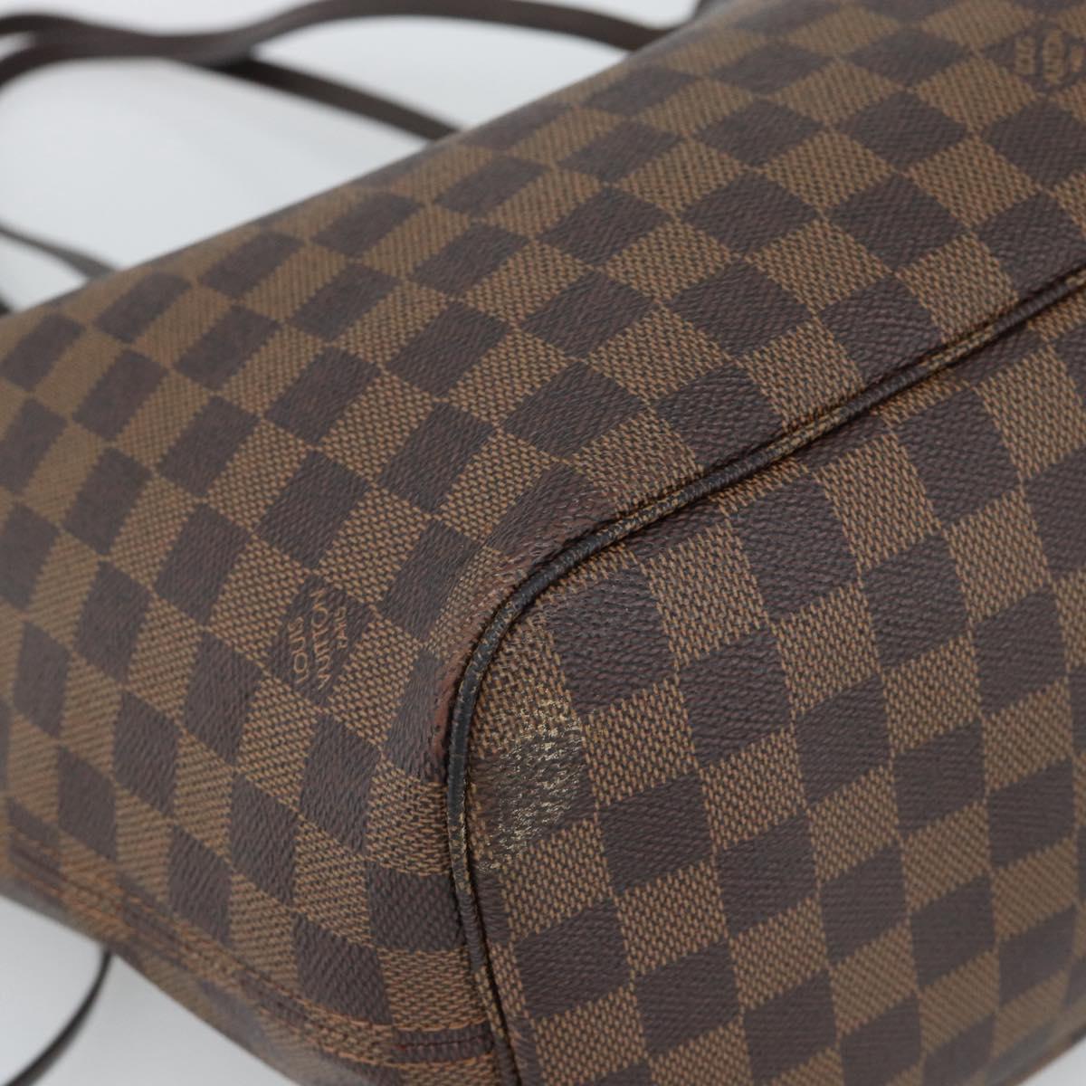 LOUIS VUITTON Damier Ebene Neverfull MM Tote Bag N51105 LV Auth 191519