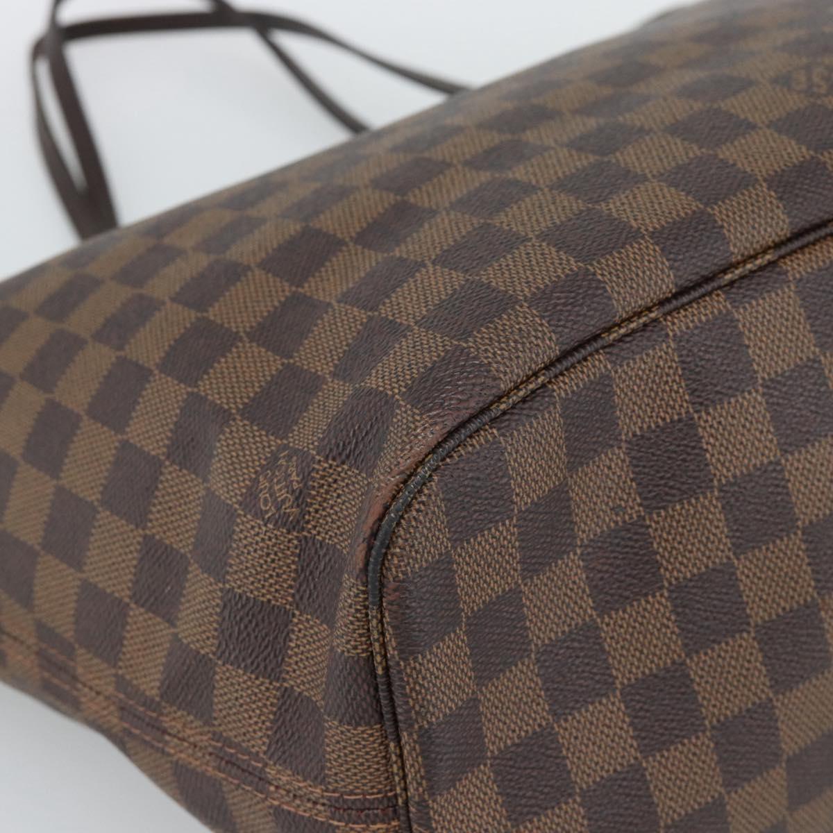 LOUIS VUITTON Damier Ebene Neverfull MM Tote Bag N51105 LV Auth 191519