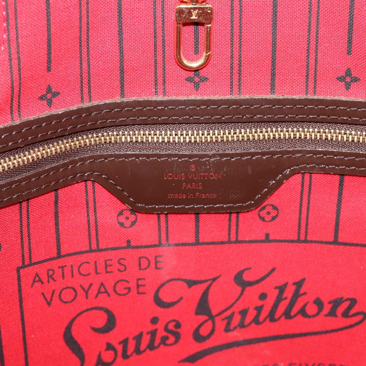 LOUIS VUITTON Damier Ebene Neverfull MM Tote Bag N51105 LV Auth 191519