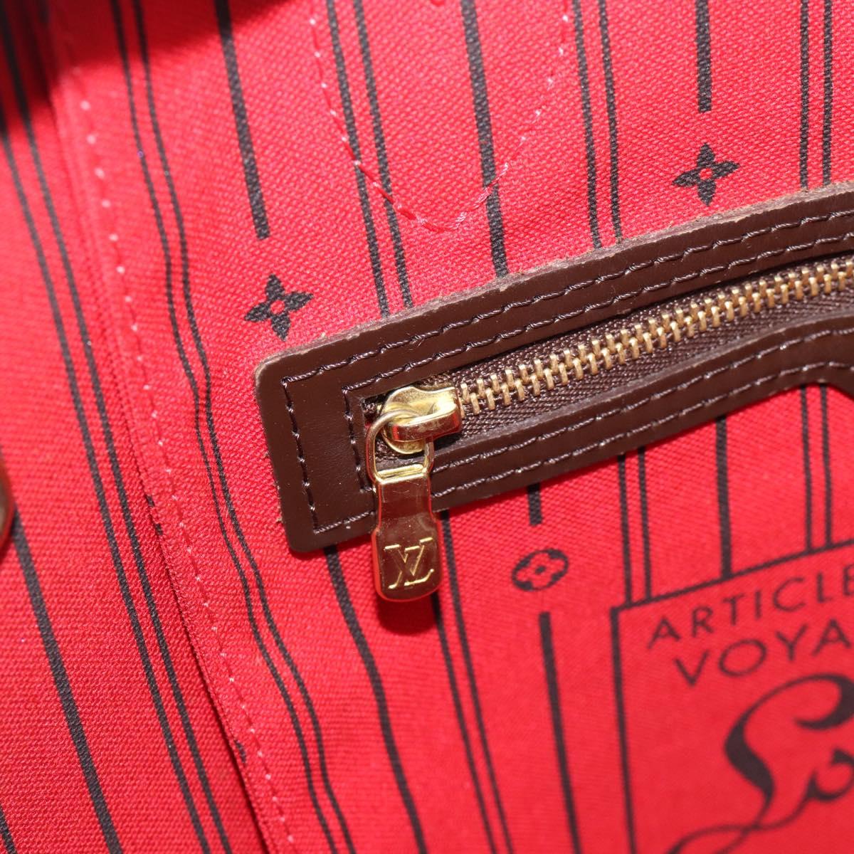 LOUIS VUITTON Damier Ebene Neverfull MM Tote Bag N51105 LV Auth 191519