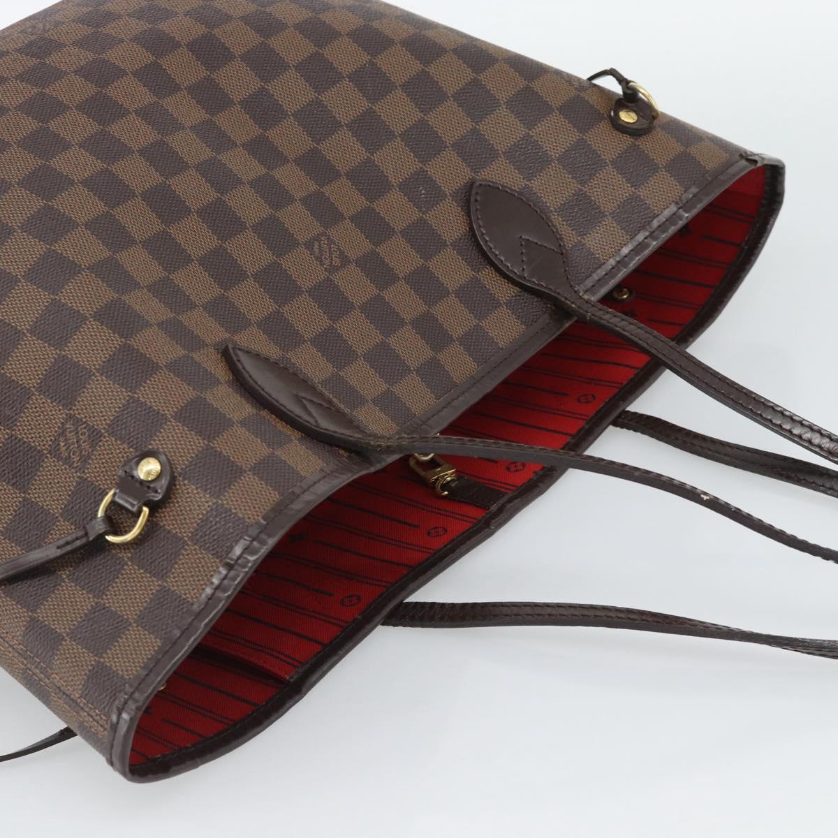 LOUIS VUITTON Damier Ebene Neverfull MM Tote Bag N51105 LV Auth 191519