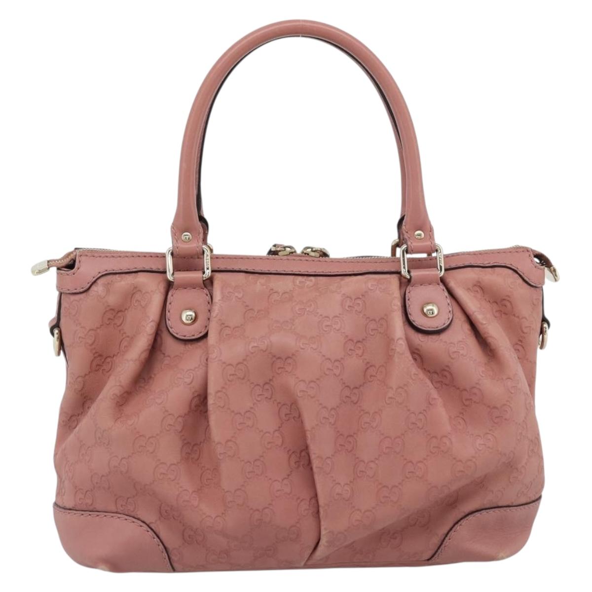 GUCCI GuccissimaGG Sukey Hand Bag Leather Pink Gold 247902 Auth 191520