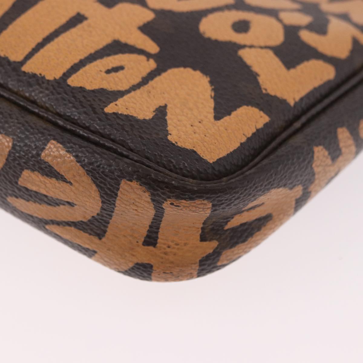 LOUIS VUITTON Monogram Graffiti Pochette Accessoires Orange M92193 Auth 191523