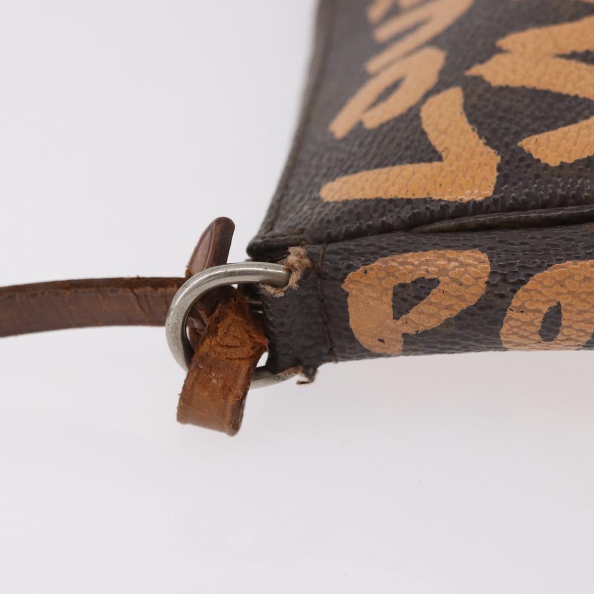 LOUIS VUITTON Monogram Graffiti Pochette Accessoires Orange M92193 Auth 191523