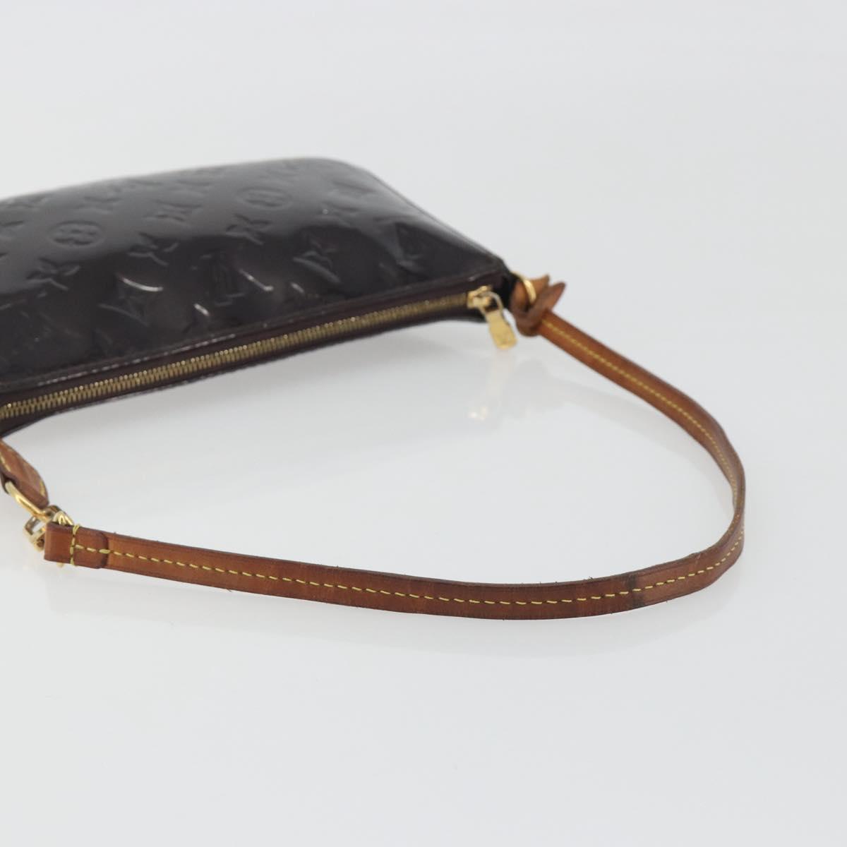 LOUIS VUITTON Monogram Vernis Pochette Pouch Amarante M91576 LV Auth 191524