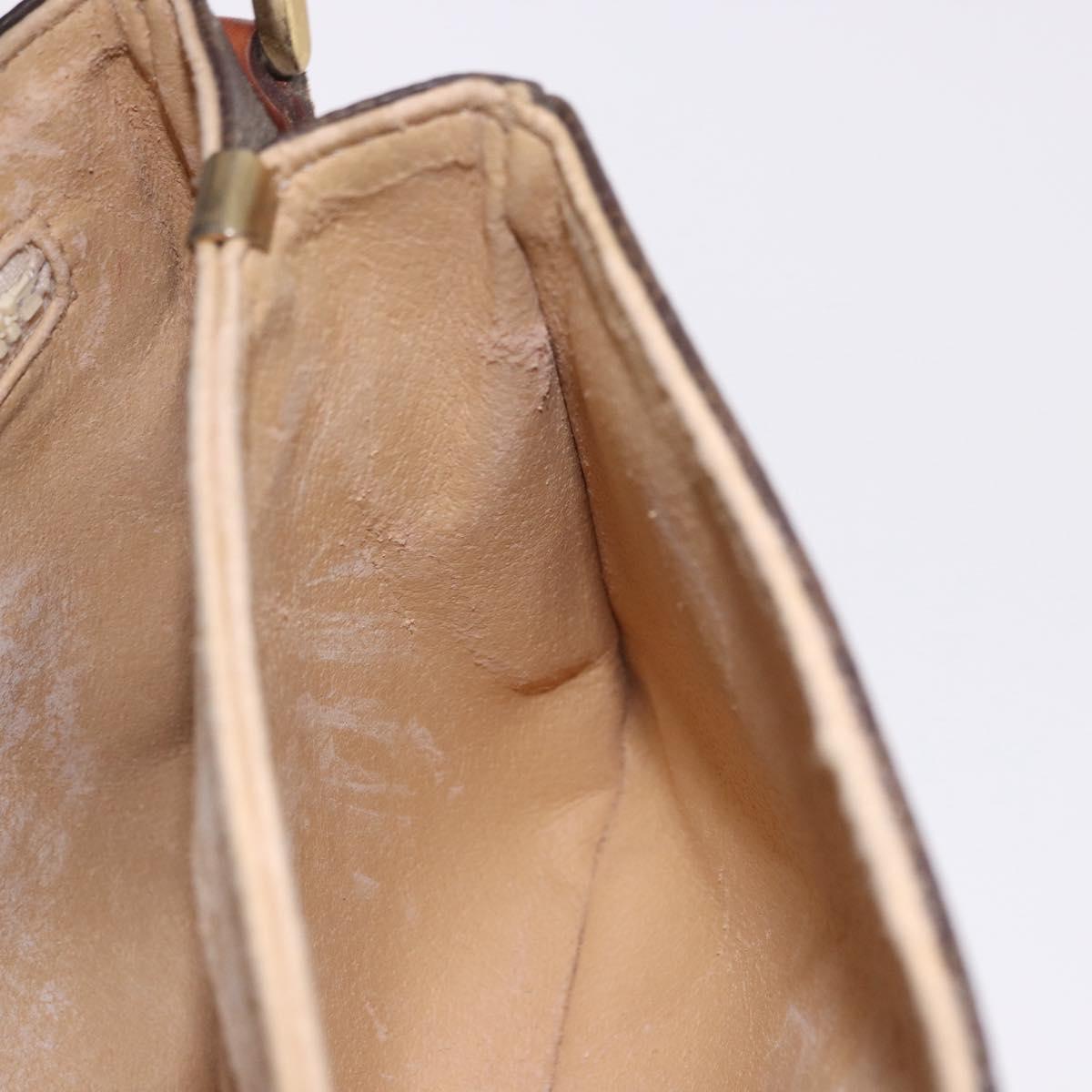CELINE Macadam Shoulder Bag PVC Leather Brown Gold Auth 191530