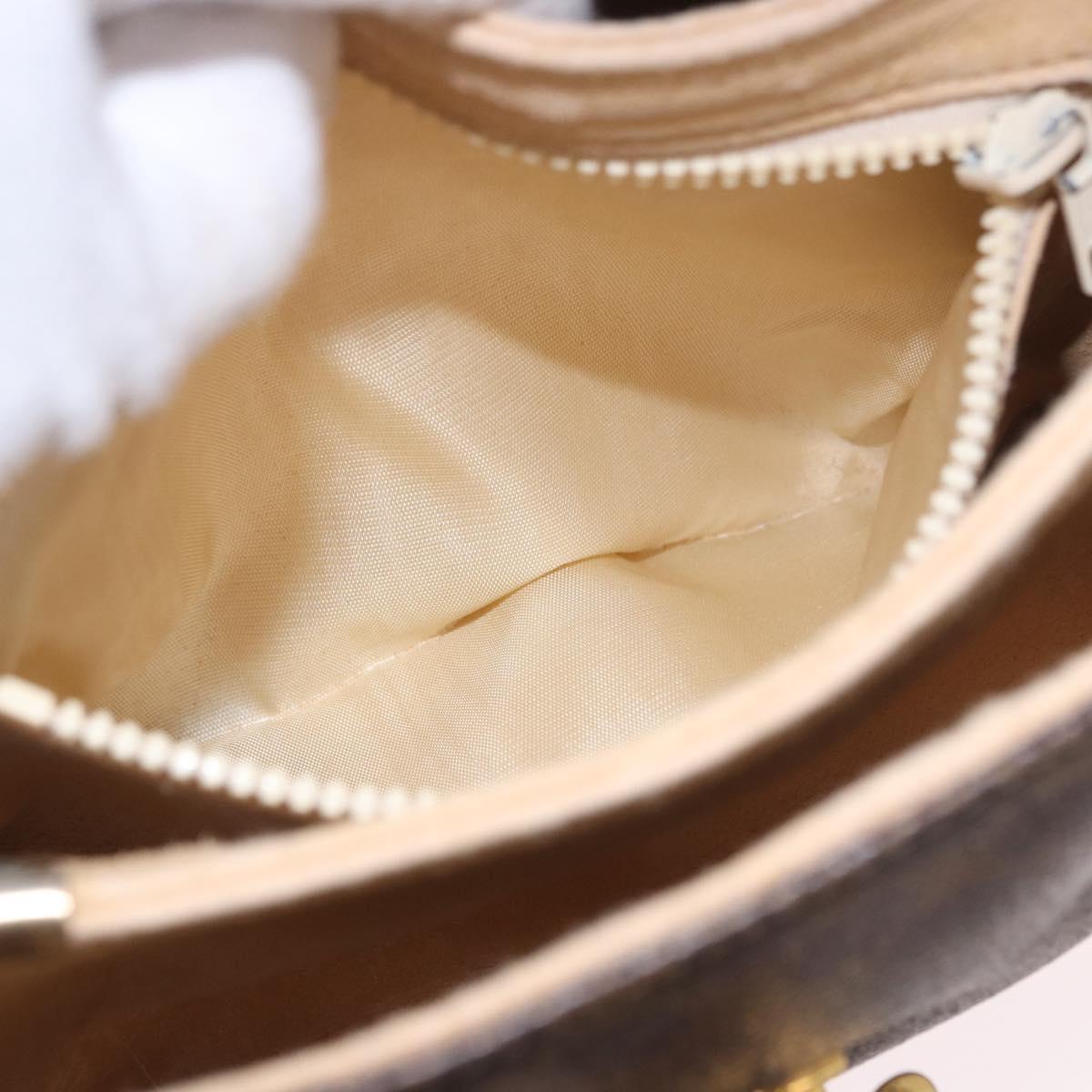 CELINE Macadam Shoulder Bag PVC Leather Brown Gold Auth 191530