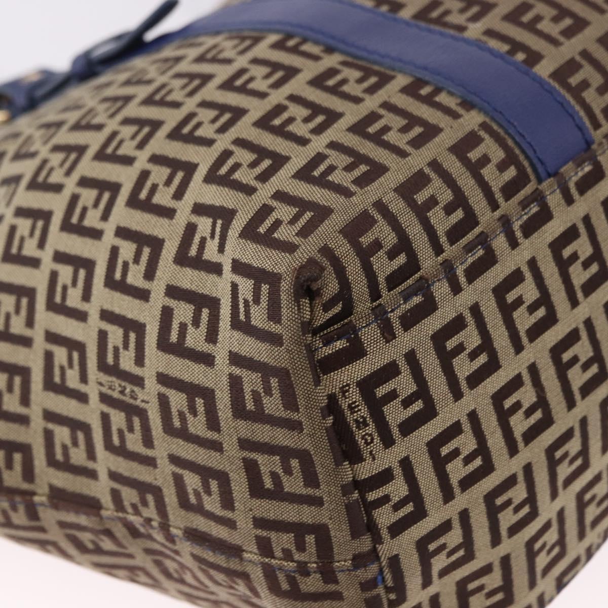 FENDI Zucchino Canvas Tote Bag Beige Gold 8BH215 Auth 191534