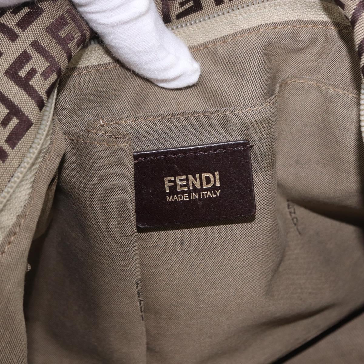 FENDI Zucchino Canvas Tote Bag Beige Gold 8BH215 Auth 191534