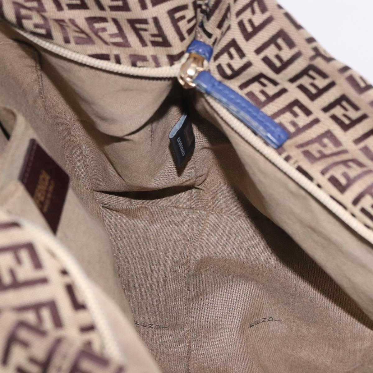 FENDI Zucchino Canvas Tote Bag Beige Gold 8BH215 Auth 191534