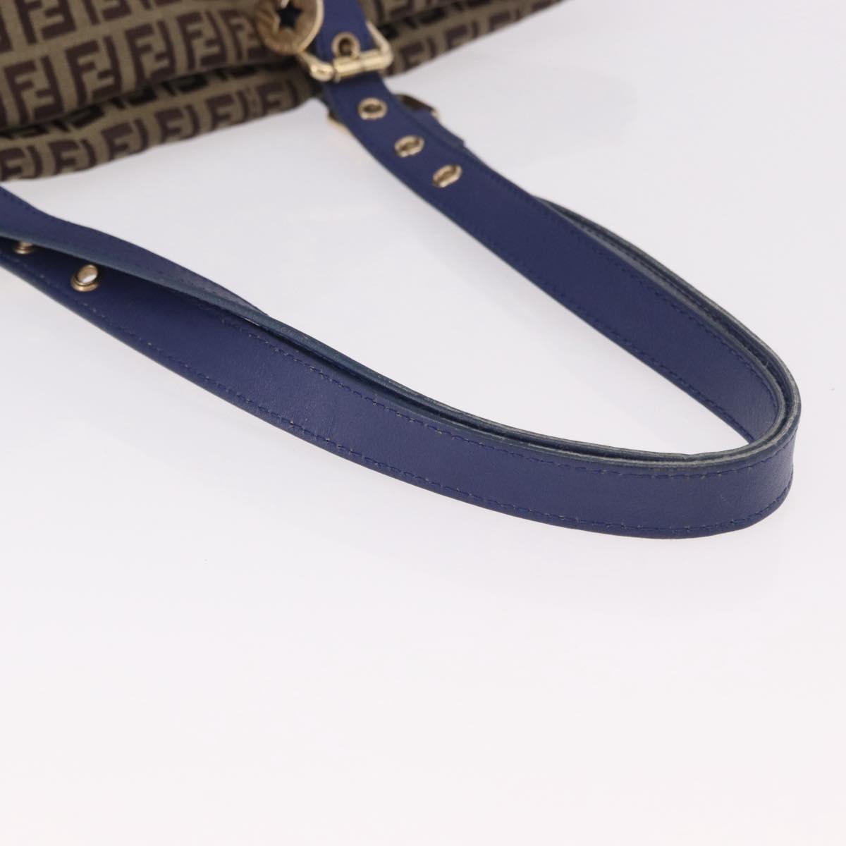 FENDI Zucchino Canvas Tote Bag Beige Gold 8BH215 Auth 191534