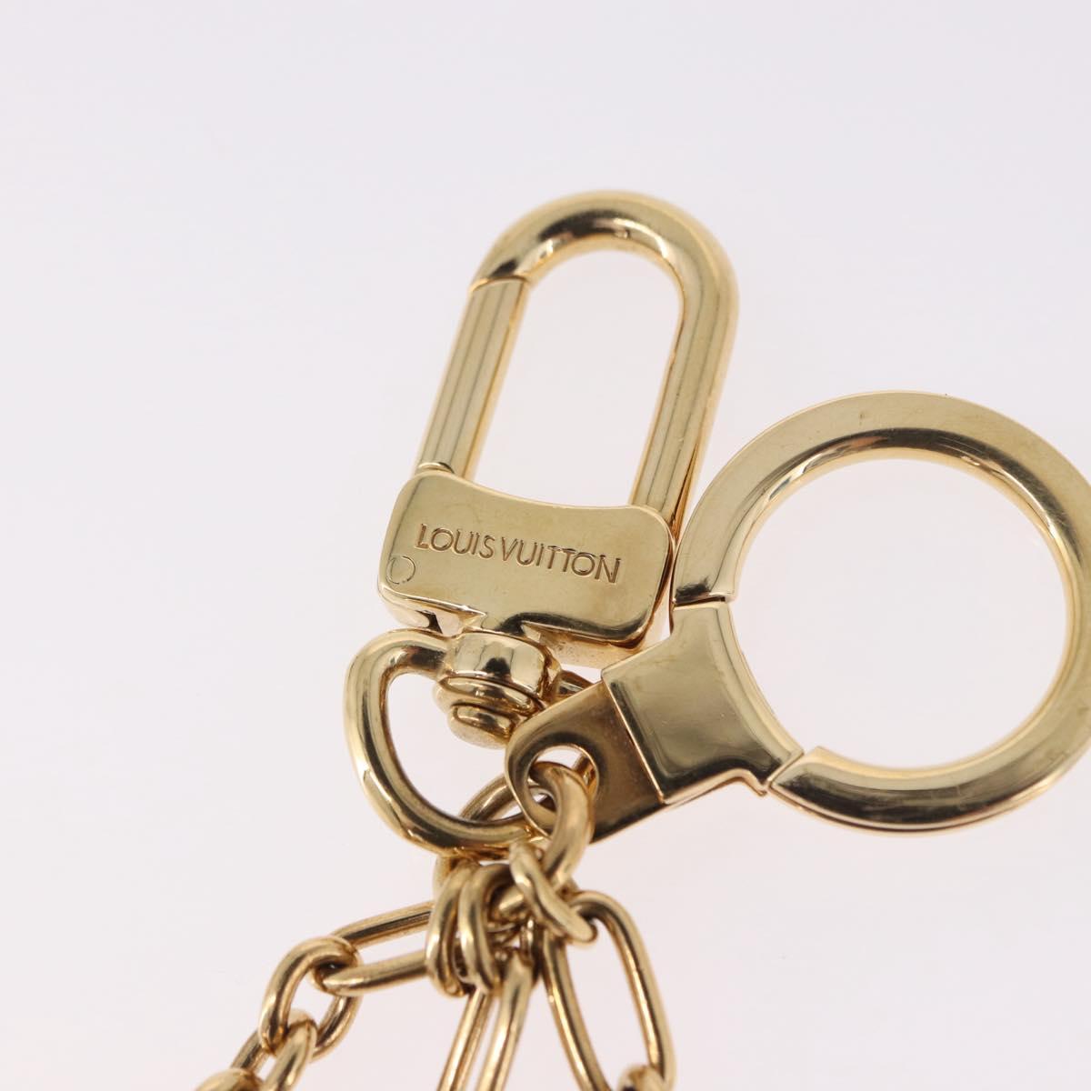 LOUIS VUITTON Porte Cles Kaduna Key Holder Gold Tone Red M60074 LV Auth 191539M