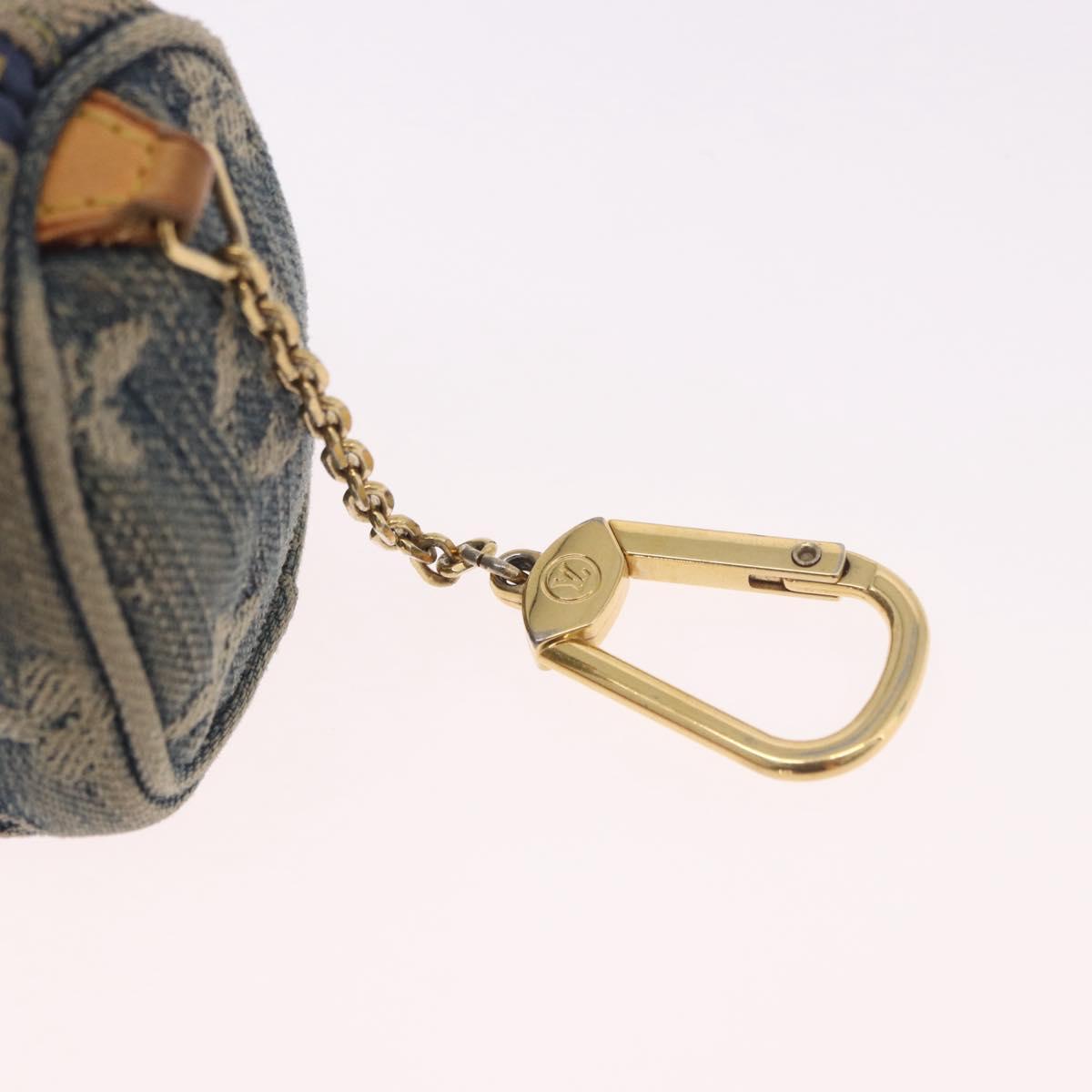 LOUIS VUITTON Monogram Denim Trousse Speedy PM Pouch Blue M95082 LV Auth 191540