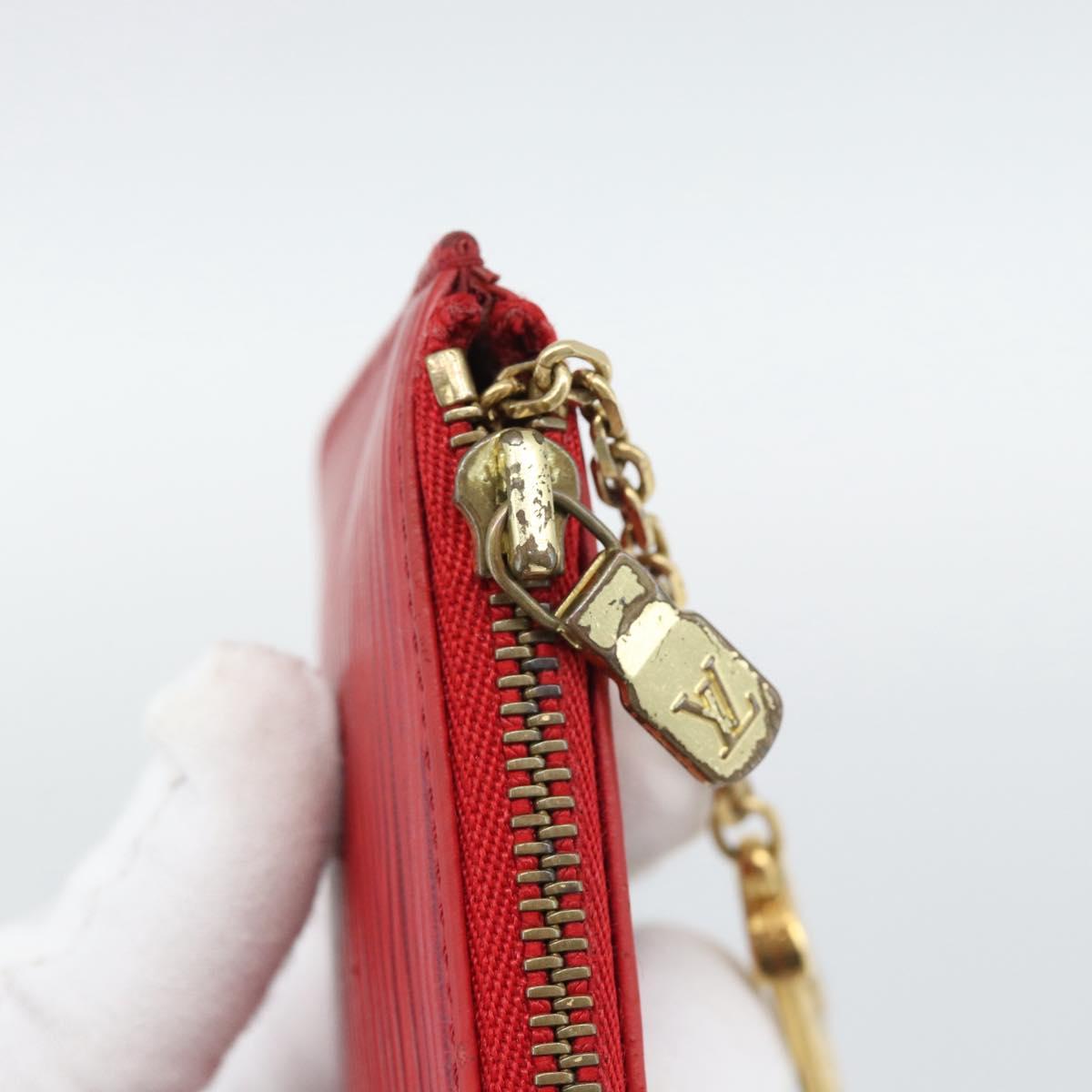 LOUIS VUITTON Epi Pochette Cles Coin Purse Red M63807 LV Auth 191541