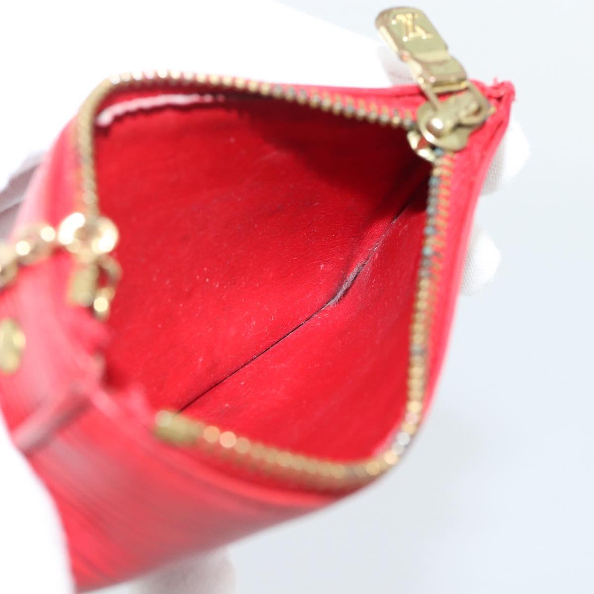 LOUIS VUITTON Epi Pochette Cles Coin Purse Red M63807 LV Auth 191541