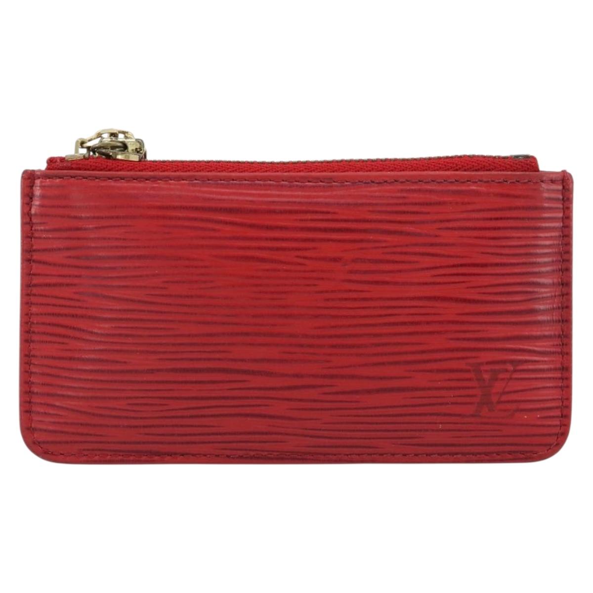 LOUIS VUITTON Epi Pochette Cles Coin Purse Red M63807 LV Auth 191541