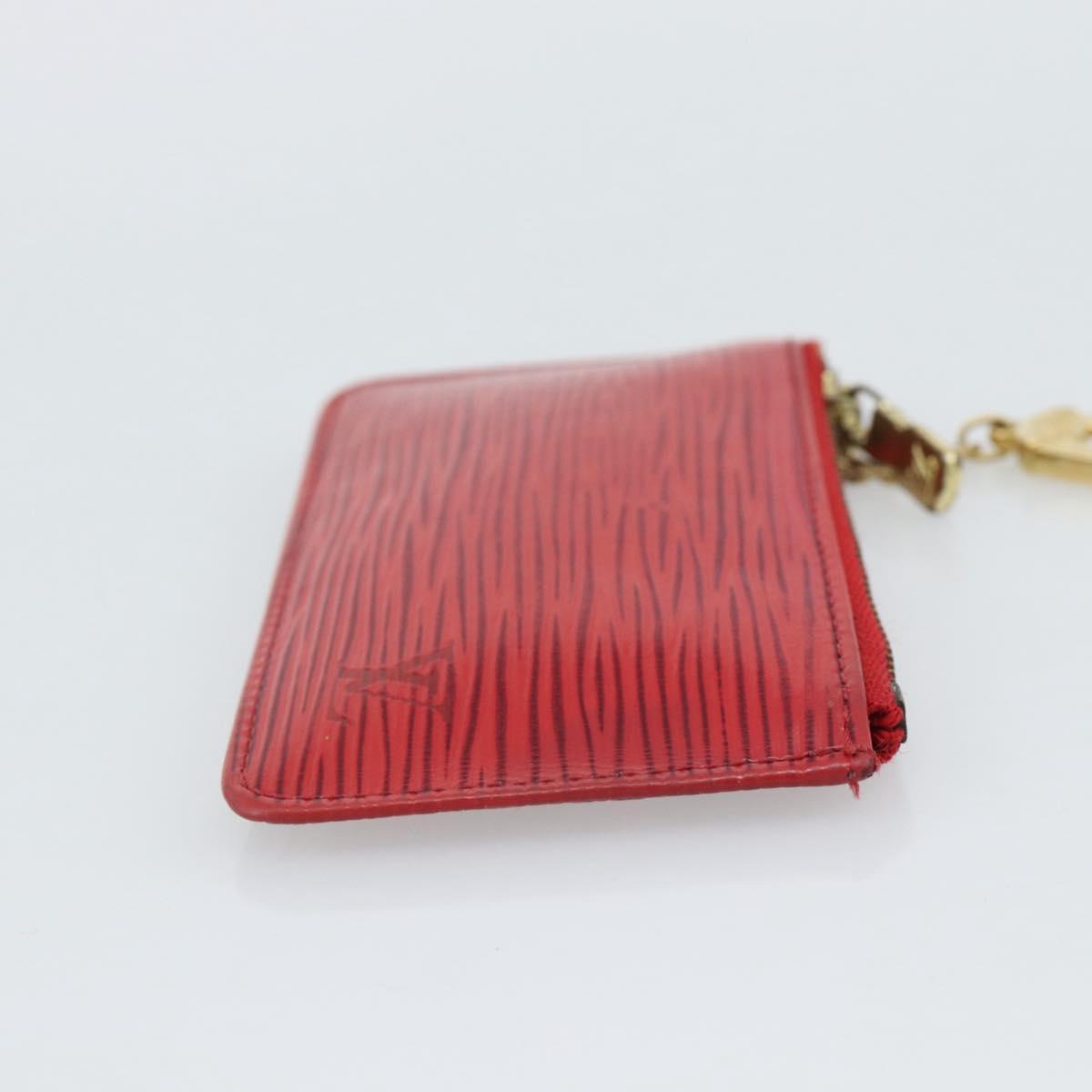 LOUIS VUITTON Epi Pochette Cles Coin Purse Red M63807 LV Auth 191541
