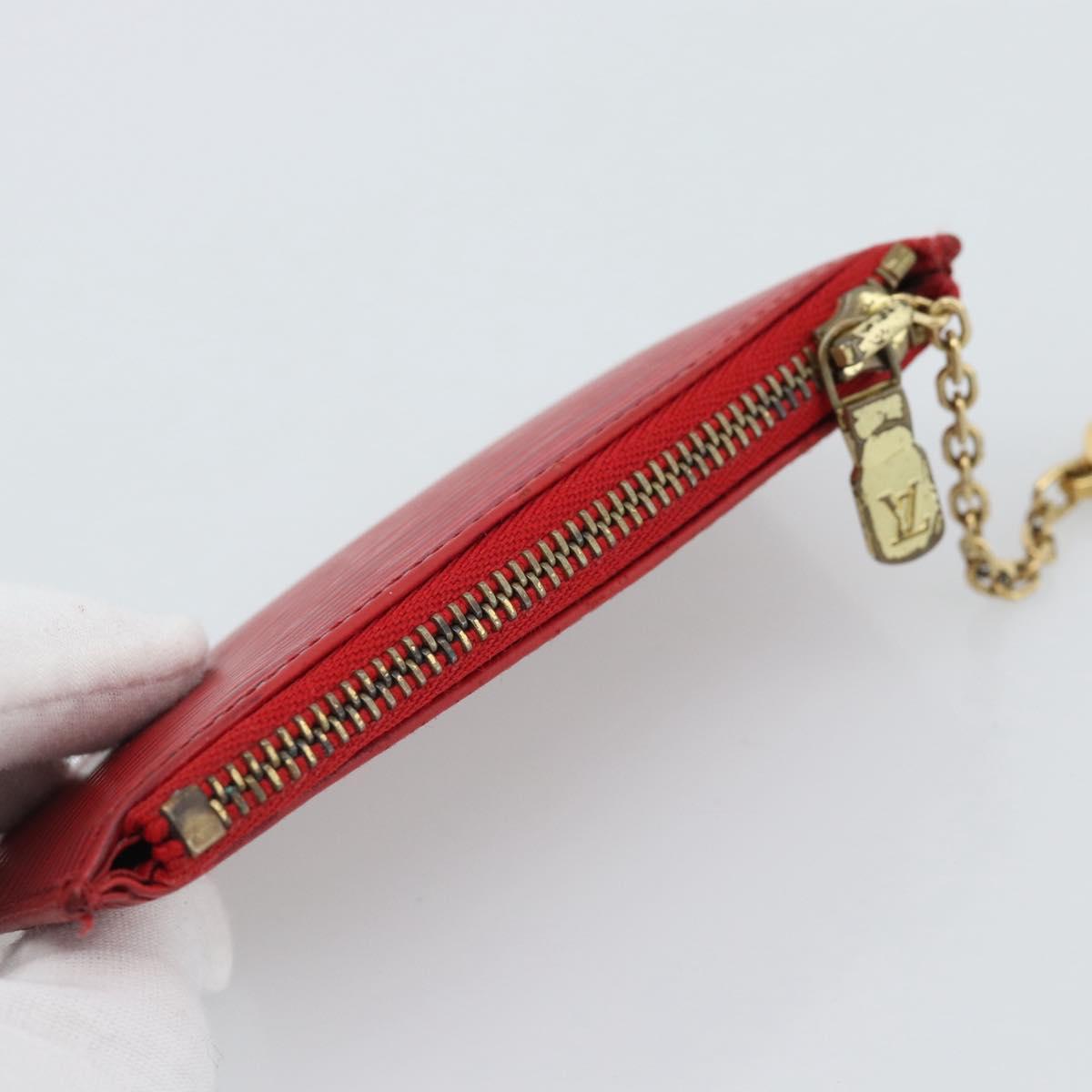 LOUIS VUITTON Epi Pochette Cles Coin Purse Red M63807 LV Auth 191541