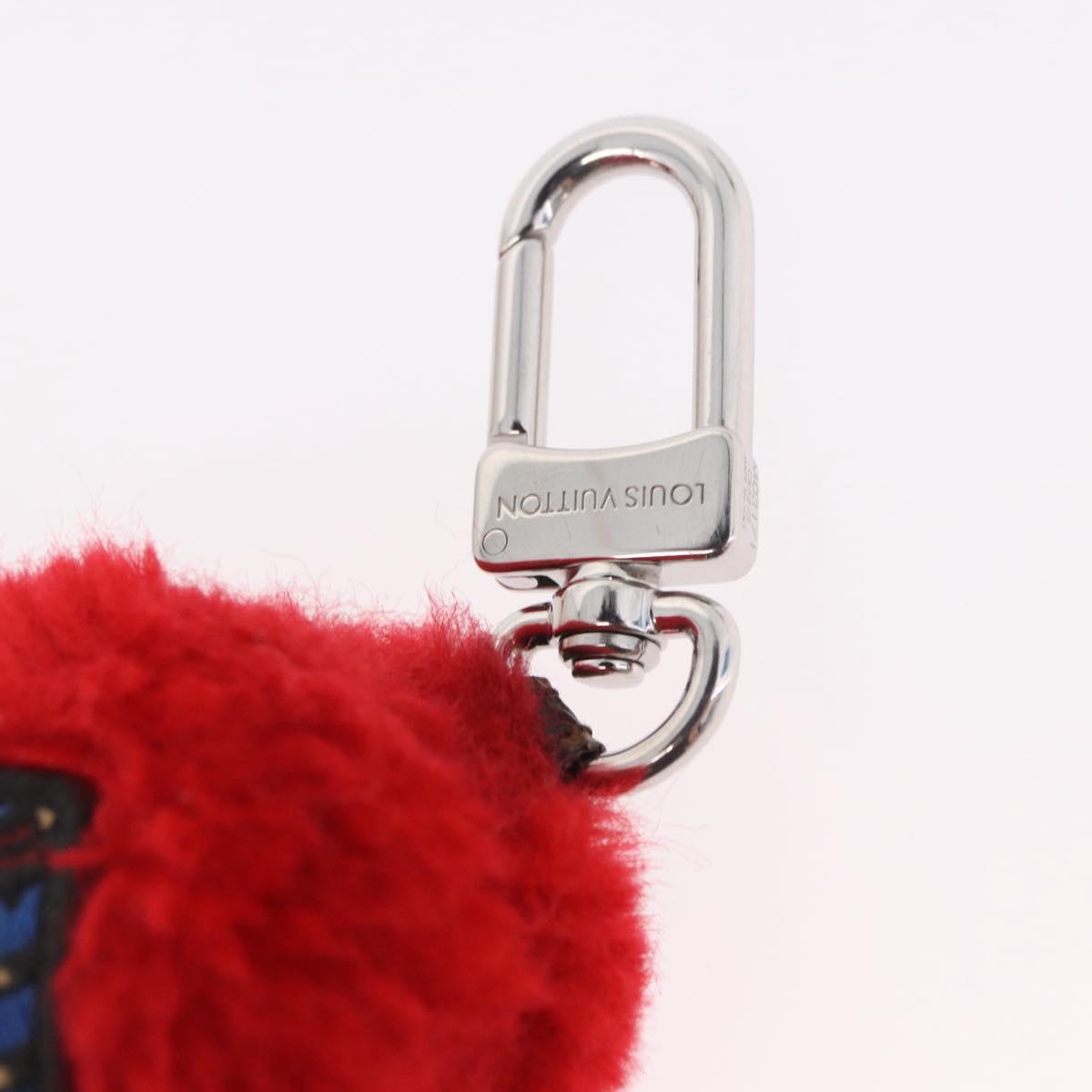 LOUIS VUITTON Monogram LV Lucky Heart Bag Charm Red Silver M03171 Auth 191543SM