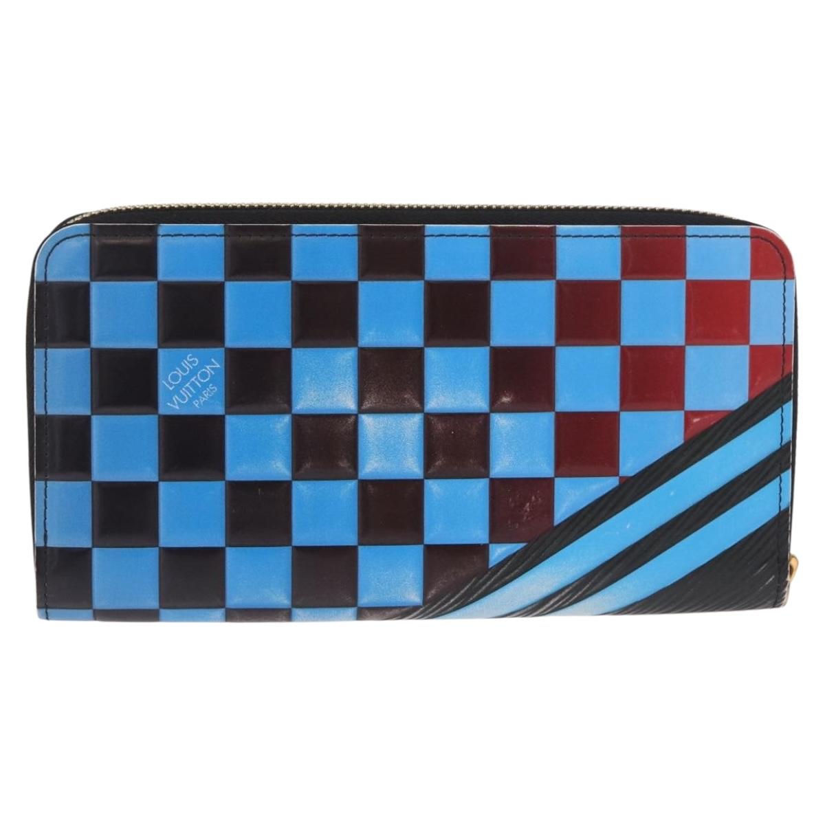 LOUIS VUITTON Epilase Zippy Wallet Long Wallet Blue Black M62268 LV Auth 191544M