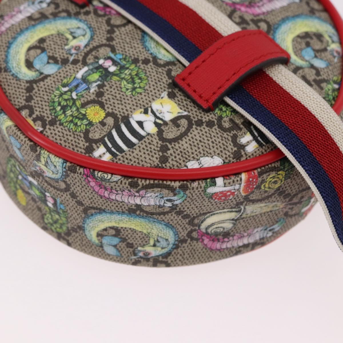 GUCCI Yuko Higuchi GG Supreme Waist Bag PVC Beige Silver 502330 Auth 191546M