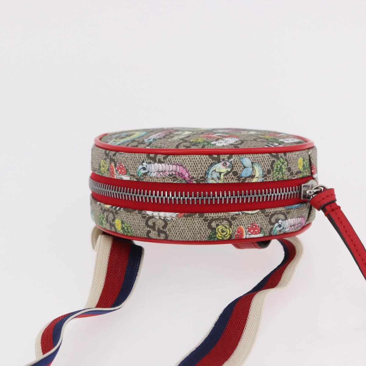 GUCCI Yuko Higuchi GG Supreme Waist Bag PVC Beige Silver 502330 Auth 191546M