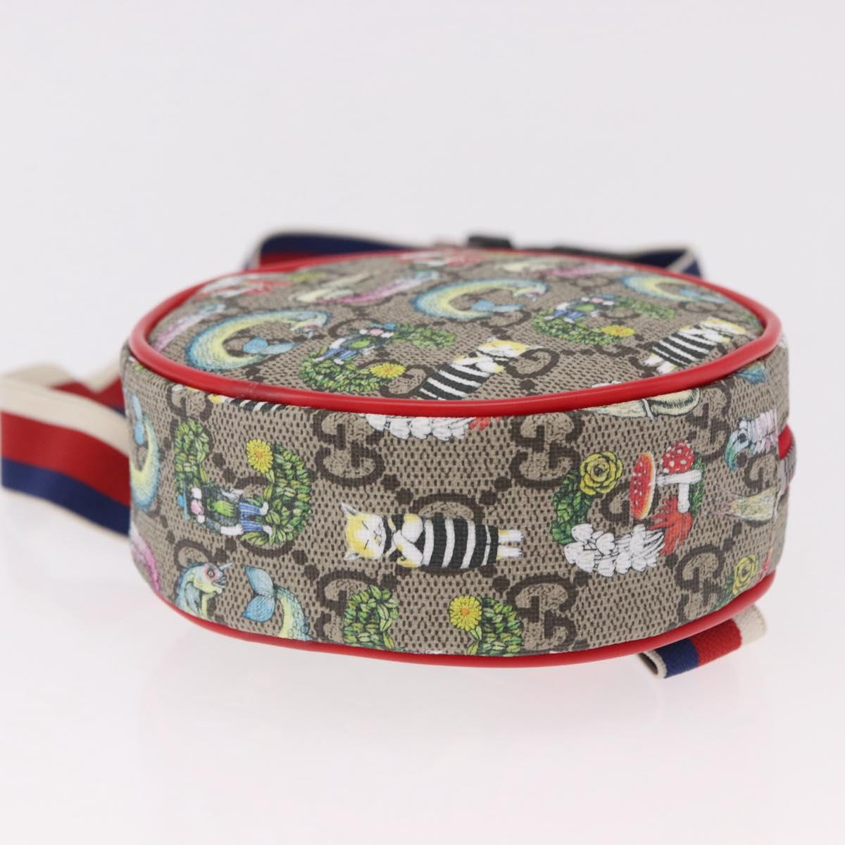 GUCCI Yuko Higuchi GG Supreme Waist Bag PVC Beige Silver 502330 Auth 191546M