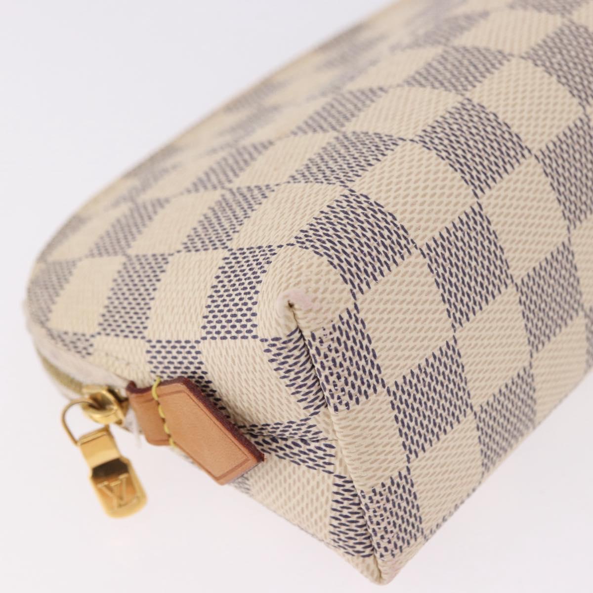 LOUIS VUITTON Damier Azur Pochette Cosmetic PM Pouch N60024 LV Auth 191553